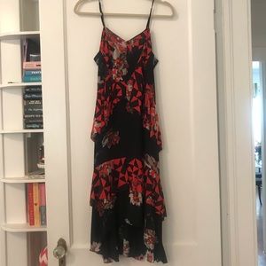 Joie Red & Black Silk Dress, Size 0